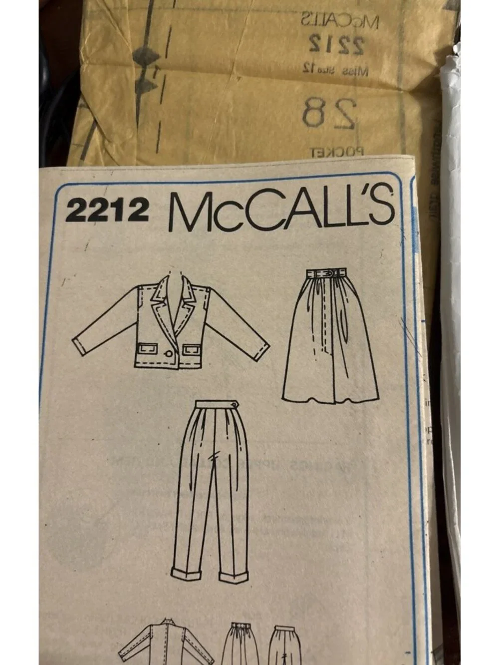 Vintage Sewing Pattern McCalls 2212 Liz Claiborne Miss Jacket Skirt Pants Sz 12